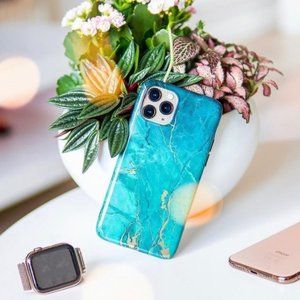 GVIEWIN | Blue & Gold Vein Marble Phone Case | Size Iphone 11 Pro